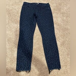 Sam Edelman The Kitten Mid Rise Skinny Leopard‎ Print Jeans Size 31